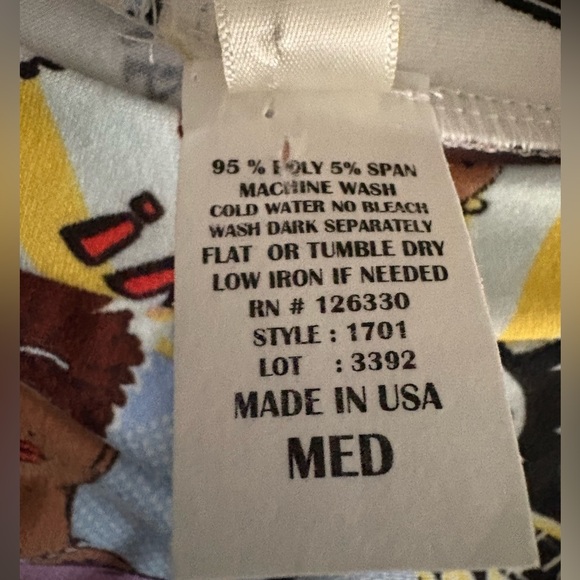 CACIA Beautiful Vintage Comic Bodycon Dress Soft Fabric Above the knee pre-own M - Picture 10 of 11